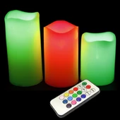 Periboia Parafin Kaplı Kumandalı Led Mum (3 Adet) - 5