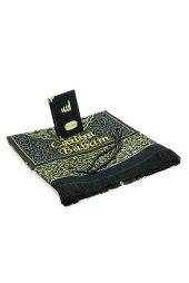 Babalar Günü Tesbihli Yasin Kitabı Kişiye Özel İsimli Seccade Seti Siyah thumbnail 3