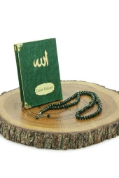 Babalar Günü Tesbihli Yasin Kitabı Kişiye Özel İsimli Seccade Seti Yeşil thumbnail 5