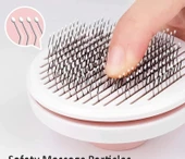 Periboia Kavis Uçlu Kedi Köpek Banyo Ve Tarama Tarağı Kendini Temizleyen Tüy Toplama Fırçası thumbnail 4