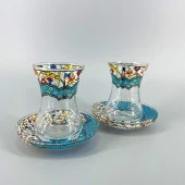 ÇİNİ DESEN 2'Lİ ÇAY BARDAK NO:5 - 1