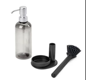 Periboia Silikon Fırçalı Sıvı Sabunluk Deterjanlık - Stantlı Mutfak -Banyo Temizlik Seti thumbnail 1