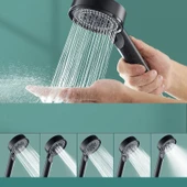 Periboia 5 Modlu Duş Başlığı Tasarruflu Masaj Etkisi Banyo Duş Başlığı Siyah - 1