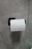 Periboia Mat Siyah Tuvalet Kağıdı Tutucu Askısı Wc Kağıtlık Standı  Tuvalet Kağıtlığı Yapışkanlı Vidalı thumbnail 3