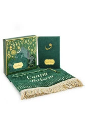 Babalar Günü Yasin Kitabı Tesbih Kişiye Özel İsimli Seccade Seti Yeşil thumbnail 1