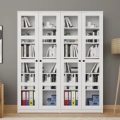 Midoser Lucas Cam Kapaklı Vitrin - Büfe - Kitaplık ve Çok Amaçlı Dolap ( AYARLANABİLİR RAF ) - 3