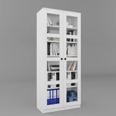 Midoser Lucas Cam Kapaklı Vitrin - Büfe - Kitaplık ve Çok Amaçlı Dolap ( AYARLANABİLİR RAF ) - 4