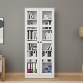 Midoser Lucas Cam Kapaklı Vitrin - Büfe - Kitaplık ve Çok Amaçlı Dolap ( AYARLANABİLİR RAF ) - 1