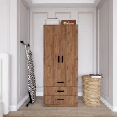 Midoser Easy Atlantik Çam 2 Kapılı 3 Çekmeceli Gardırop - 1