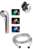 Periboia Renk Değiştiren Led Işıklı Duş Başlığı Seti- Hortum Askı Seti (Pilsiz- Elektriksiz) - 2