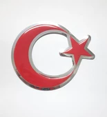 Periboia 12 Cm Yuvarlak Plastik Yapışkanlı Ay Yıldız Arma thumbnail 1