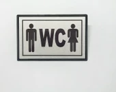 Periboia Büyük Boy Ortak WC Yönlendirme Tabelası 13 x 8 cm Bay-Bayan - 1