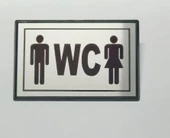 Periboia Büyük Boy Ortak WC Yönlendirme Tabelası 13 x 8 cm Bay-Bayan - 2