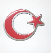 Periboia 12 Cm Yuvarlak Plastik Yapışkanlı Ay Yıldız Arma thumbnail 2