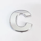 Periboia C Harfi Villa Tipi Krom Yapışkanlı 9 cm Harf - 2