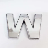 Periboia W Harfi Villa Tipi Krom Yapışkanlı 9 cm Harf - 1