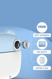 Torima TRM-CMR14 Mavi Dijital Video Kayıt Fotoğraf Çocuk Kamerası Anlık Termal Resim Kağıt Baskılı Yazıcı - 5