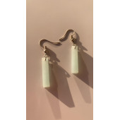 Buz Mavi Renkli Simli Sedefli Parlak Gümüş Aksesuarlı Çubuk Şekil Sallantılı Epoksi Küpe Hediyelik thumbnail 2