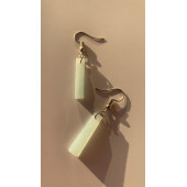 Buz Mavi Renkli Simli Sedefli Parlak Gümüş Aksesuarlı Çubuk Şekil Sallantılı Epoksi Küpe Hediyelik thumbnail 6