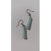 Buz Mavi Renkli Simli Sedefli Parlak Gümüş Aksesuarlı Çubuk Şekil Sallantılı Epoksi Küpe Hediyelik thumbnail 7