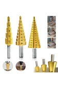 Periboia 3 lü Set Matkap Ucu Kademeli Sac Delme Aparatı HSS Titanyum Kaplama thumbnail 1