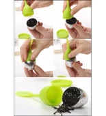 Periboia Silikon Paslanmaz Çelik Yaprak Çay Süzgeci Çay Kaşığı Demlik Topu Bitki Çayı Filtresi - 3