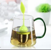 Periboia Silikon Paslanmaz Çelik Yaprak Çay Süzgeci Çay Kaşığı Demlik Topu Bitki Çayı Filtresi - 2