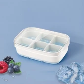 Periboia 6 Bölmeli Silikon Tabanlı Kapaklı Buz Kalıbı Yapışmaz - 3