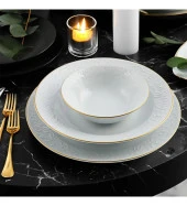 Güral Porselen Bahar Dalı Altın 48 Parça 12 Kişilik Yemek Takımı - 1