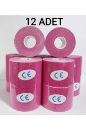 BİATAPE Pembe Rengi Sporcu Ağrı Bandı  Bia Tape Kinesio 5cmx5 m 12 li - 1