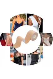 BEAUTY BOX Sıkı Göğüsler 7,5cm*5m Ten Rengi Suya Dayanıklı Göğüs Bandı Boob Tape Kinezyoloji Bandı thumbnail 2