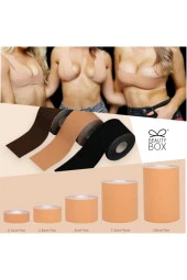 BEAUTY BOX Sıkı Göğüsler 7,5cm*5m Kahverengi Suya Dayanıklı Göğüs Bandı Boob Tape Cilt Dostu Kinezyoloji Bandı thumbnail 3