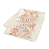 Schafer Home Leaf Poly Linen Runner 45x150 Cm-Kiremit - 1