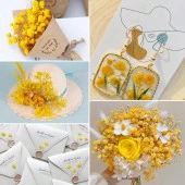 Nettenevime 10lu Set Kuru Çiçek Doğal Cipso Şoklanmış Bozulmaz 10Farklı  Karışık Renkler thumbnail 4