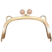 Angel Çanta Aksesuar 18.5 cm Pudra Renk Toplu Oval Çanta Klipsi Çanta Bursu Light Gold Metal thumbnail 1