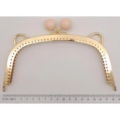 Angel Çanta Aksesuar 18.5 cm Pudra Renk Toplu Oval Çanta Klipsi Çanta Bursu Light Gold Metal thumbnail 2