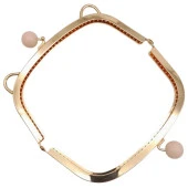 Angel Çanta Aksesuar 18.5 cm Pudra Renk Toplu Oval Çanta Klipsi Çanta Bursu Light Gold Metal thumbnail 3