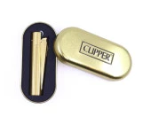 Clipper Özel Kutusunda Metal Çakmak - Mat Sarı (Brushed Gold) - 4