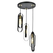 Apliqa Koza 3Lü Yuvarlak Siyah Modern Genç Odası Mutfak Retro Salon Sarkıt Avize - 6