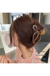 Kadın Ekay Büyük Boy Fiyonk Parlak Kırılmaz Toka 11 cm - 2