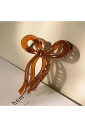 Kadın Ekay Büyük Boy Fiyonk Parlak Kırılmaz Toka 11 cm - 3