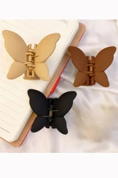 Kadın 3'lü Kahverengi Siyah Kelebek Toka Seti - 2