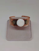 Sedef Taşı Motifli Kalın Bakır Bileklik (52508) thumbnail 2