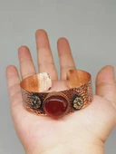 Akik Taşı Motifli Kalın Bakır Bileklik (52510) thumbnail 1