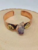 Ametist Taşı Motifli Kalın Bakır Bileklik (52512) thumbnail 3