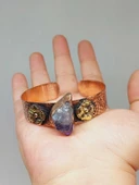 Ametist Taşı Motifli Kalın Bakır Bileklik (52512) thumbnail 1