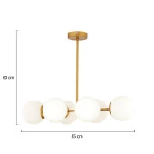 Apliqa Lema 6Lı Eskitme Modern Yemek Masası Üstü Yatak odası Salon Avize - 2