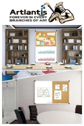 Çift Fonksiyonlu Yazı Tahtası ve Mantar Pano 60x90 cm 1 Adet Alüminyum Çerçeveli Mantar Panolu Yazı Tahtası - 7