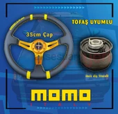 Tofaş Doğan 1995 Üstü Uyumlu 35cm Momo Spor Dierksiyon ve Göbeği İnce Diş Freze Sarı Detay thumbnail 1