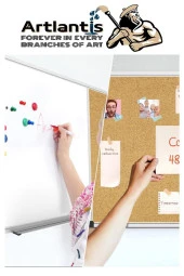 Çift Fonksiyonlu Yazı Tahtası ve Mantar Pano 60x90 cm 1 Adet Alüminyum Çerçeveli Yazı Tahta Kalemi ve Silgisi Harita Çivisi - 6